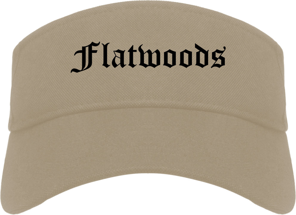 Flatwoods Kentucky KY Old English Mens Visor Cap Hat Khaki