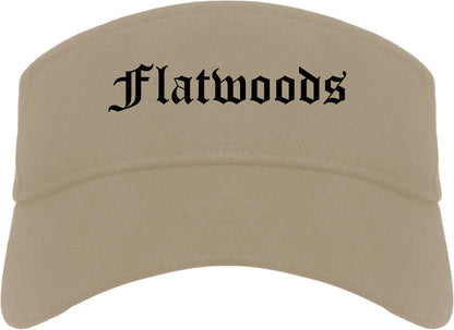 Flatwoods Kentucky KY Old English Mens Visor Cap Hat Khaki