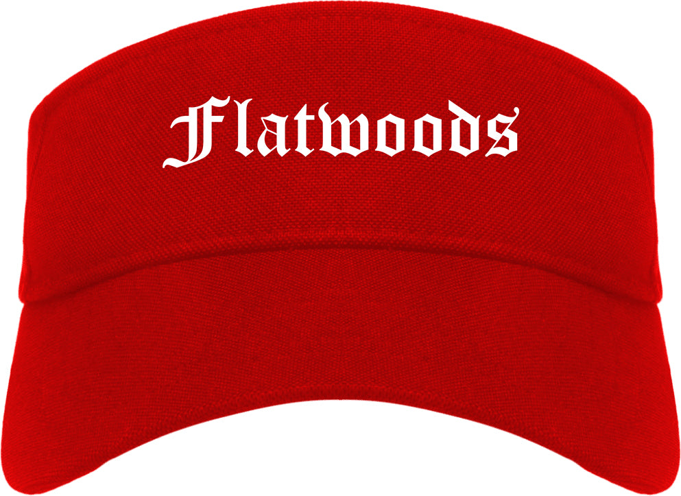 Flatwoods Kentucky KY Old English Mens Visor Cap Hat Red