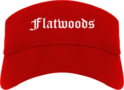 Flatwoods Kentucky KY Old English Mens Visor Cap Hat Red