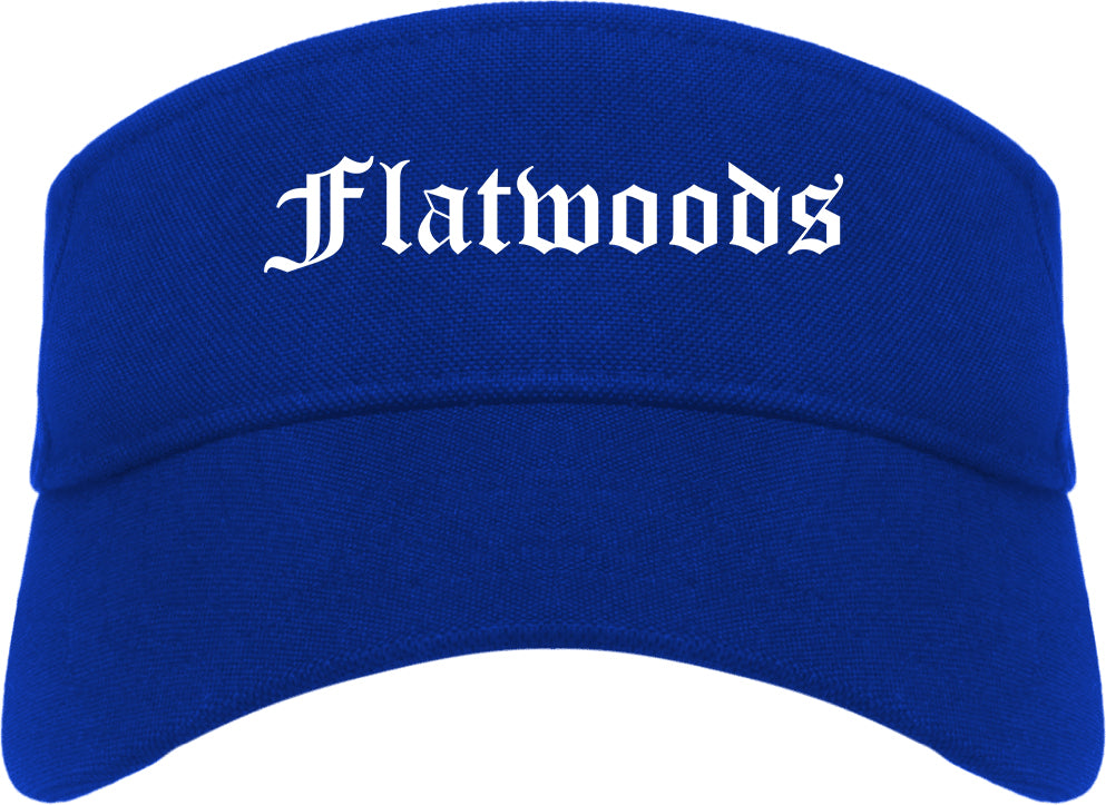 Flatwoods Kentucky KY Old English Mens Visor Cap Hat Royal Blue