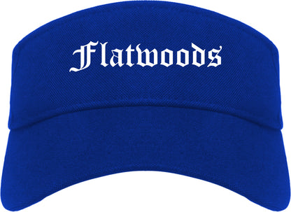 Flatwoods Kentucky KY Old English Mens Visor Cap Hat Royal Blue