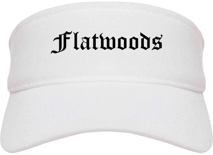 Flatwoods Kentucky KY Old English Mens Visor Cap Hat White