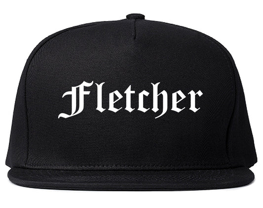 Fletcher North Carolina NC Old English Mens Snapback Hat Black