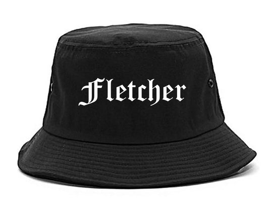 Fletcher North Carolina NC Old English Mens Bucket Hat Black