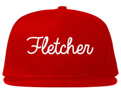 Fletcher North Carolina NC Script Mens Snapback Hat Red