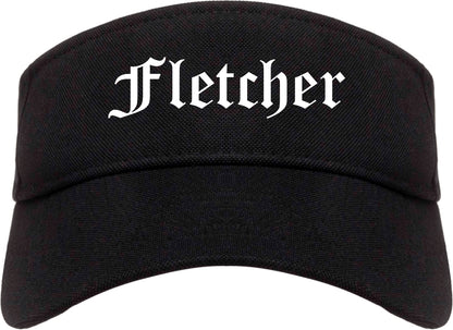 Fletcher North Carolina NC Old English Mens Visor Cap Hat Black