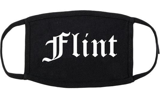 Flint Michigan MI Old English Cotton Face Mask Black