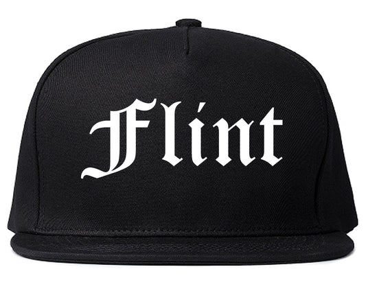 Flint Michigan MI Old English Mens Snapback Hat Black