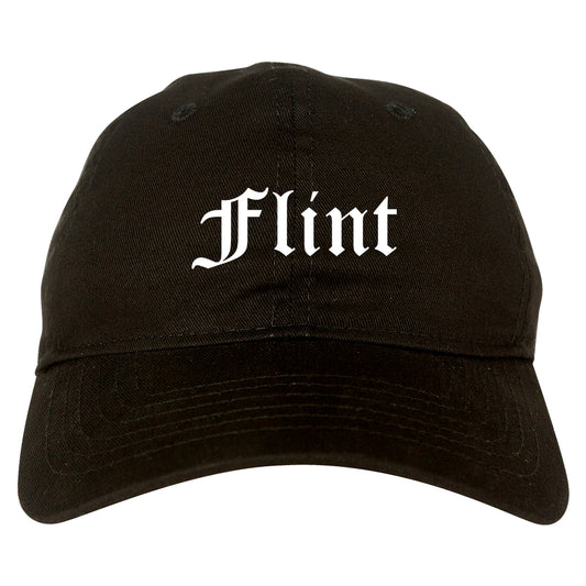 Flint Michigan MI Old English Mens Dad Hat Baseball Cap Black