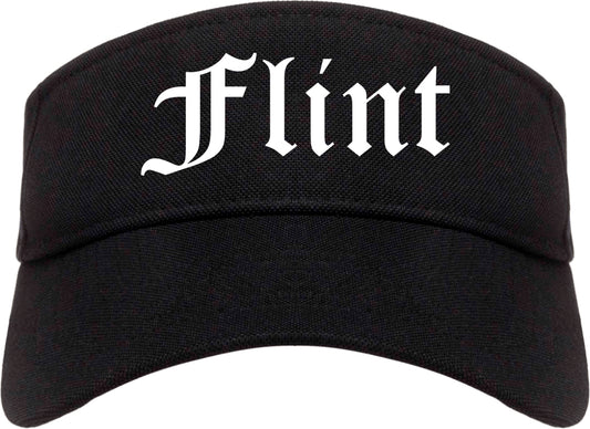 Flint Michigan MI Old English Mens Visor Cap Hat Black
