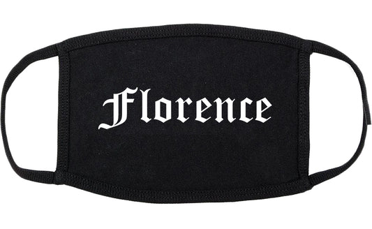 Florence Alabama AL Old English Cotton Face Mask Black