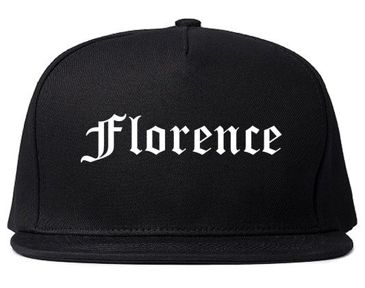 Florence Alabama AL Old English Mens Snapback Hat Black