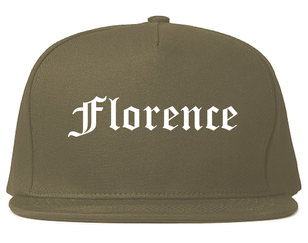 Florence Alabama AL Old English Mens Snapback Hat Grey