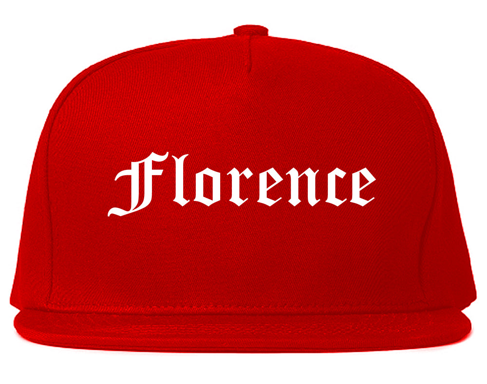 Florence Alabama AL Old English Mens Snapback Hat Red