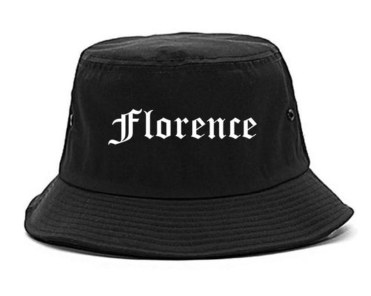 Florence Alabama AL Old English Mens Bucket Hat Black