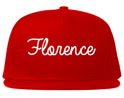 Florence Alabama AL Script Mens Snapback Hat Red
