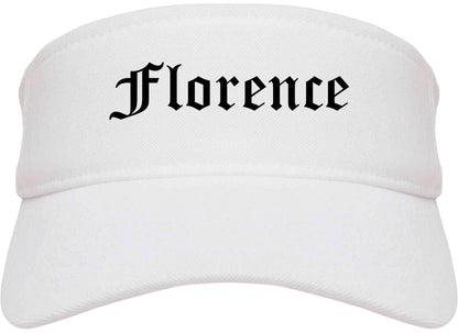 Florence Alabama AL Old English Mens Visor Cap Hat White