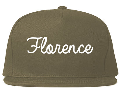 Florence Arizona AZ Script Mens Snapback Hat Grey