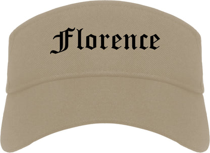 Florence Arizona AZ Old English Mens Visor Cap Hat Khaki