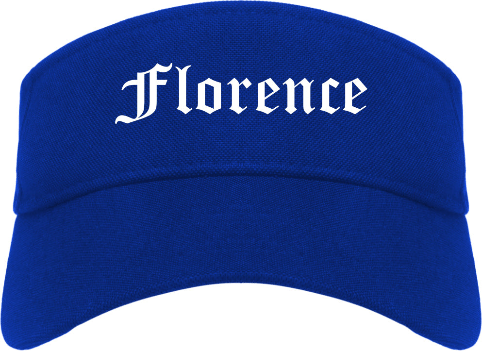 Florence South Carolina SC Old English Mens Visor Cap Hat Royal Blue