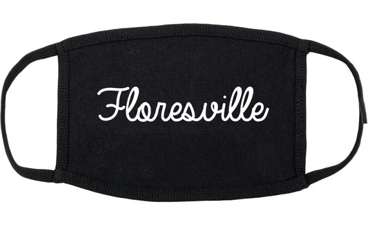 Floresville Texas TX Script Cotton Face Mask Black