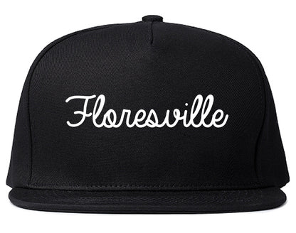 Floresville Texas TX Script Mens Snapback Hat Black