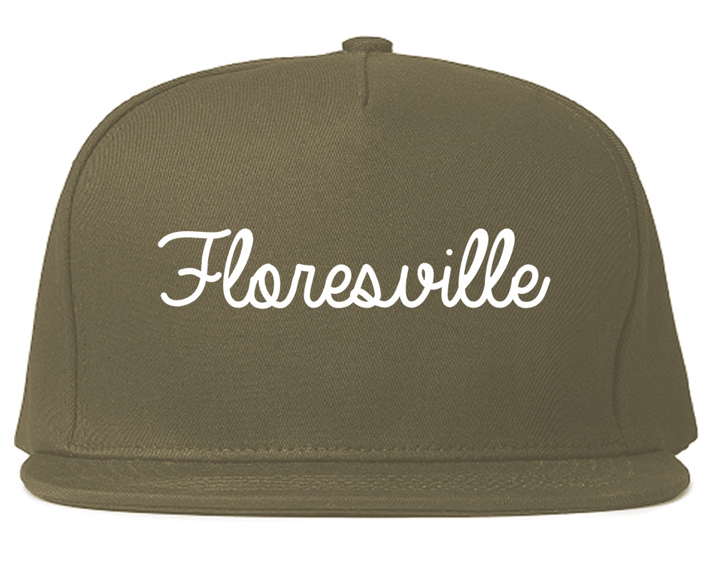 Floresville Texas TX Script Mens Snapback Hat Grey