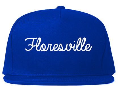 Floresville Texas TX Script Mens Snapback Hat Royal Blue