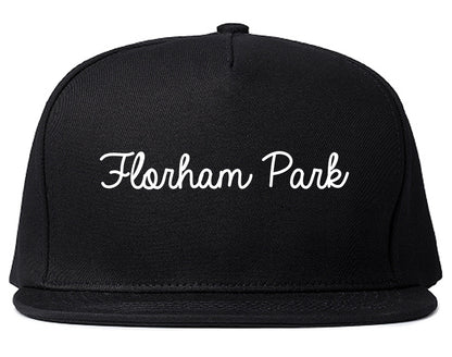 Florham Park New Jersey NJ Script Mens Snapback Hat Black
