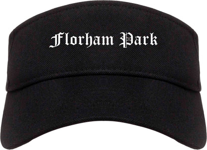 Florham Park New Jersey NJ Old English Mens Visor Cap Hat Black