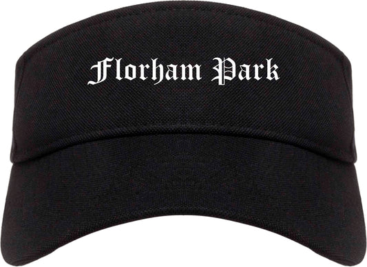 Florham Park New Jersey NJ Old English Mens Visor Cap Hat Black