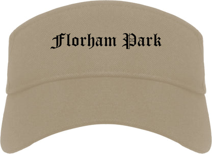 Florham Park New Jersey NJ Old English Mens Visor Cap Hat Khaki