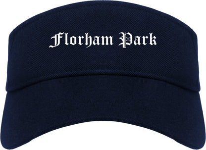 Florham Park New Jersey NJ Old English Mens Visor Cap Hat Navy Blue