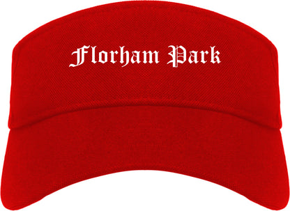 Florham Park New Jersey NJ Old English Mens Visor Cap Hat Red