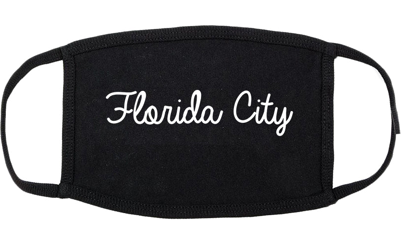 Florida City Florida FL Script Cotton Face Mask Black