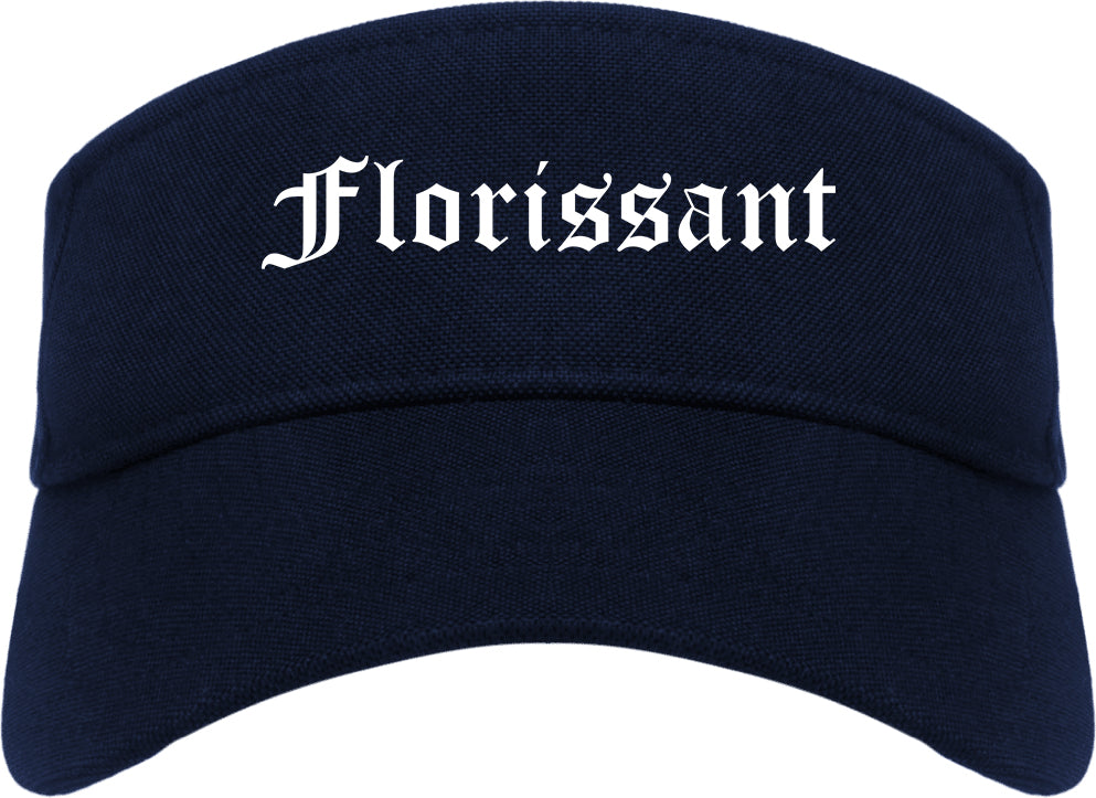 Florissant Missouri MO Old English Mens Visor Cap Hat Navy Blue