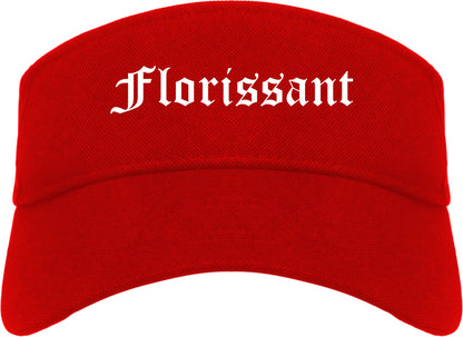 Florissant Missouri MO Old English Mens Visor Cap Hat Red