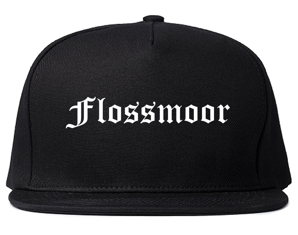 Flossmoor Illinois IL Old English Mens Snapback Hat Black
