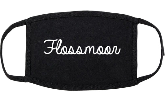 Flossmoor Illinois IL Script Cotton Face Mask Black