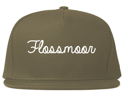 Flossmoor Illinois IL Script Mens Snapback Hat Grey