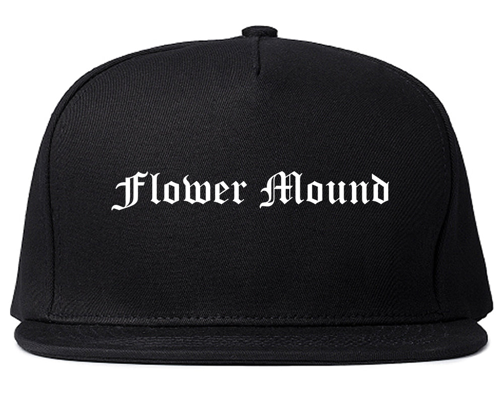 Flower Mound Texas TX Old English Mens Snapback Hat Black
