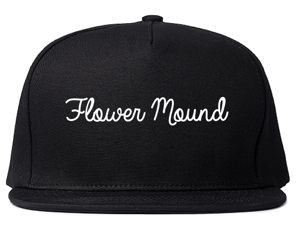 Flower Mound Texas TX Script Mens Snapback Hat Black