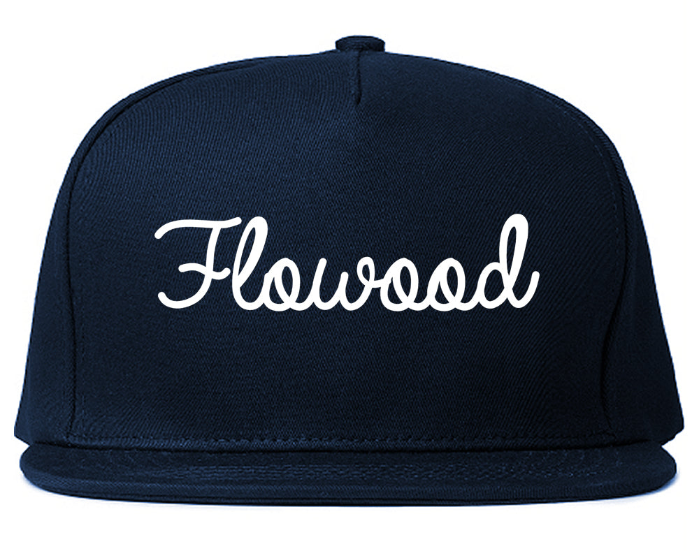 Flowood Mississippi MS Script Mens Snapback Hat Navy Blue