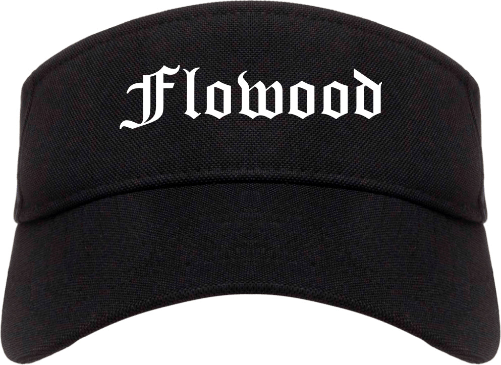 Flowood Mississippi MS Old English Mens Visor Cap Hat Black