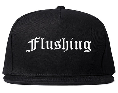 Flushing Michigan MI Old English Mens Snapback Hat Black