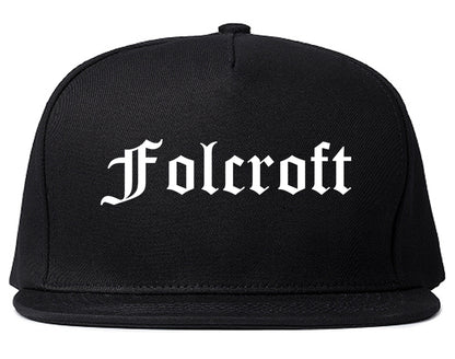 Folcroft Pennsylvania PA Old English Mens Snapback Hat Black
