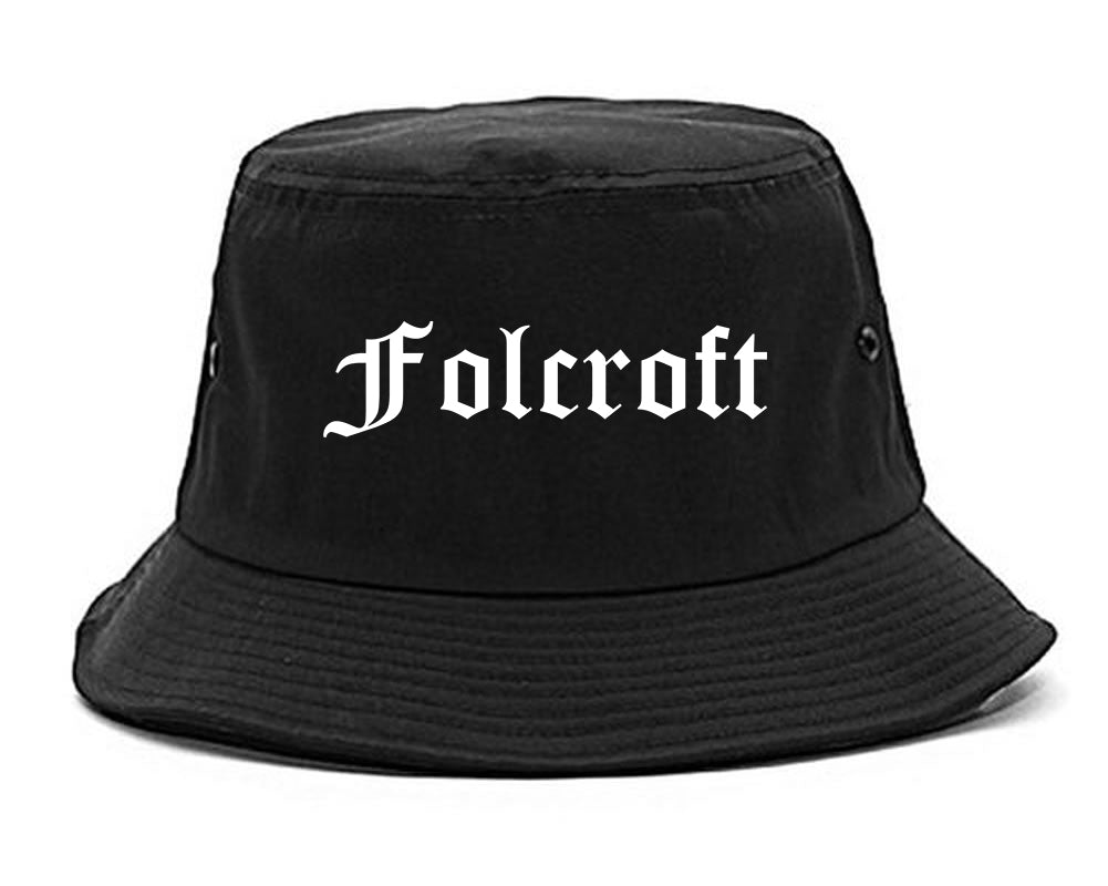 Folcroft Pennsylvania PA Old English Mens Bucket Hat Black
