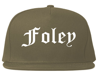 Foley Alabama AL Old English Mens Snapback Hat Grey