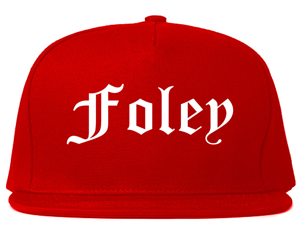Foley Alabama AL Old English Mens Snapback Hat Red